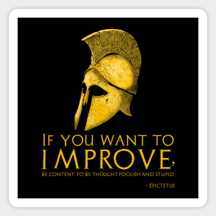 If you want to improve, be content to be thought foolish and stupid. - Epictetus Magnet